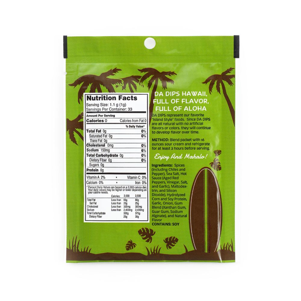 Close-up of Da Dips Hawaii Sriracha Ranch spice mix – bold fusion of hot sauce, garlic, and ranch-style flavor – SB Spices