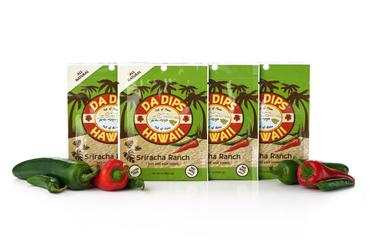 DA DIPS Hawaii Dip Mixes (1.3oz - 36.7g) - Pack of 4 Sriracha Ranch