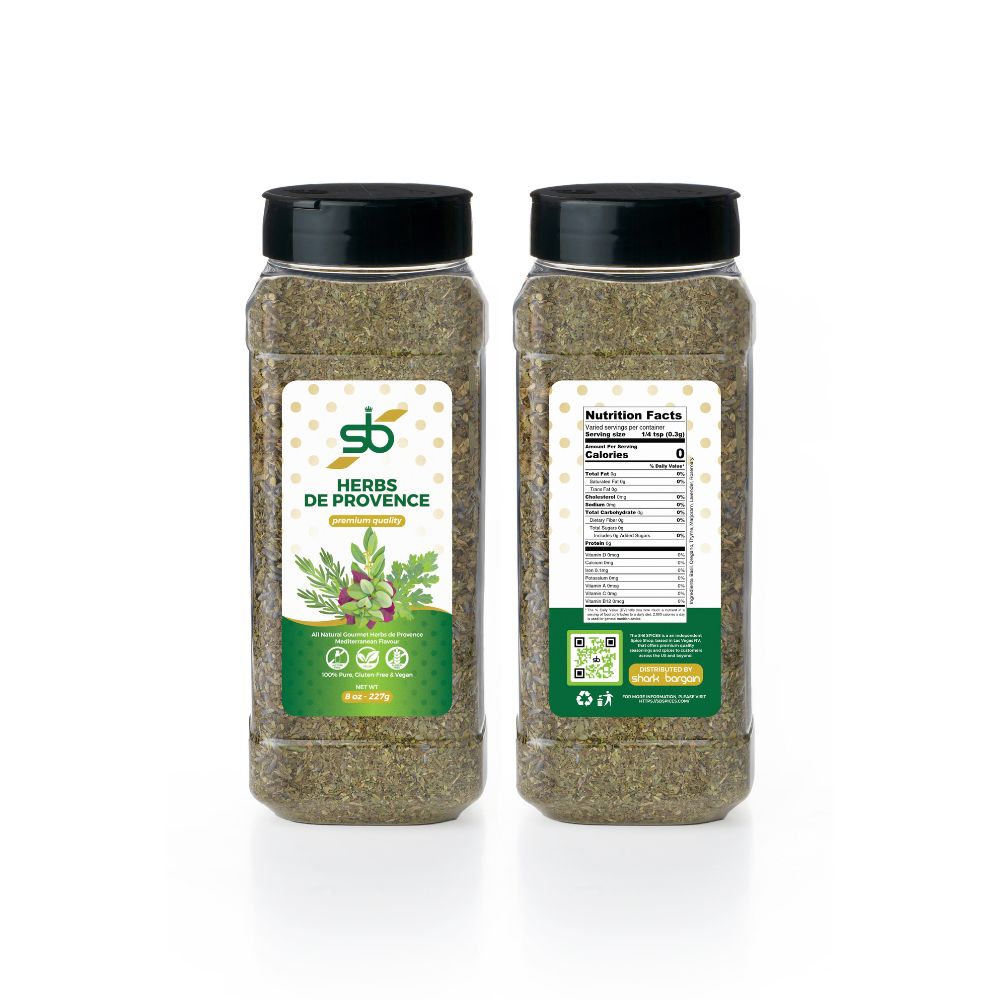 Close-up of Herbs de Provence texture showing aromatic dried herbs – authentic French flavor – SB Spices