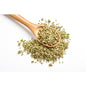 Whole marjoram sprinkled on roasted meat
